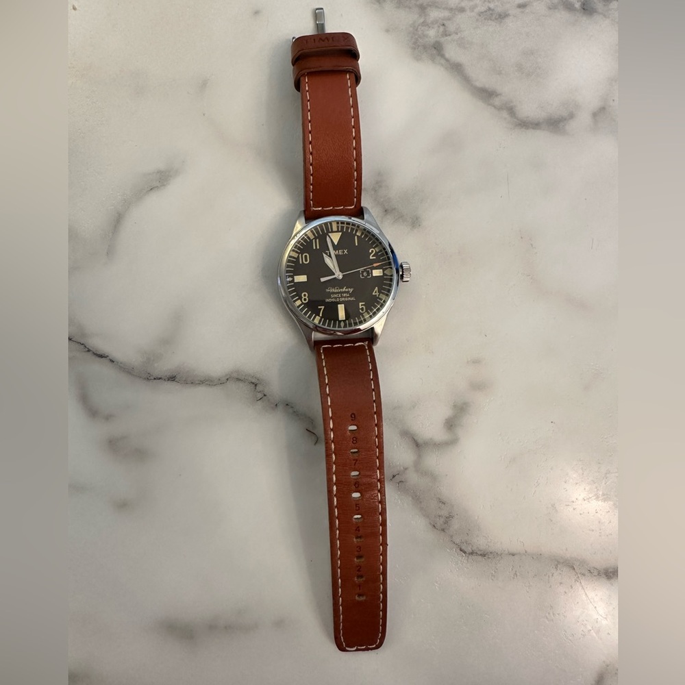Timex TW2P84000 Waterbury Indiglo Leather Watch 40mm Quartz Watch